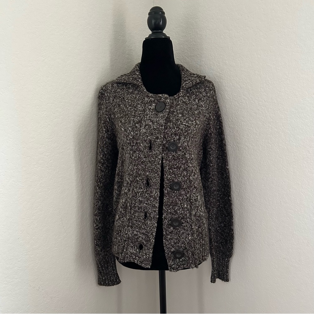 Fever Y2K Women's Textured Brown Button-Up Cardigan